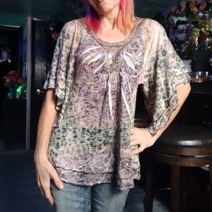 Embellished Bohemian Style Top